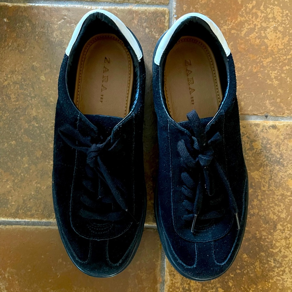Zara black suede sneakers, 38